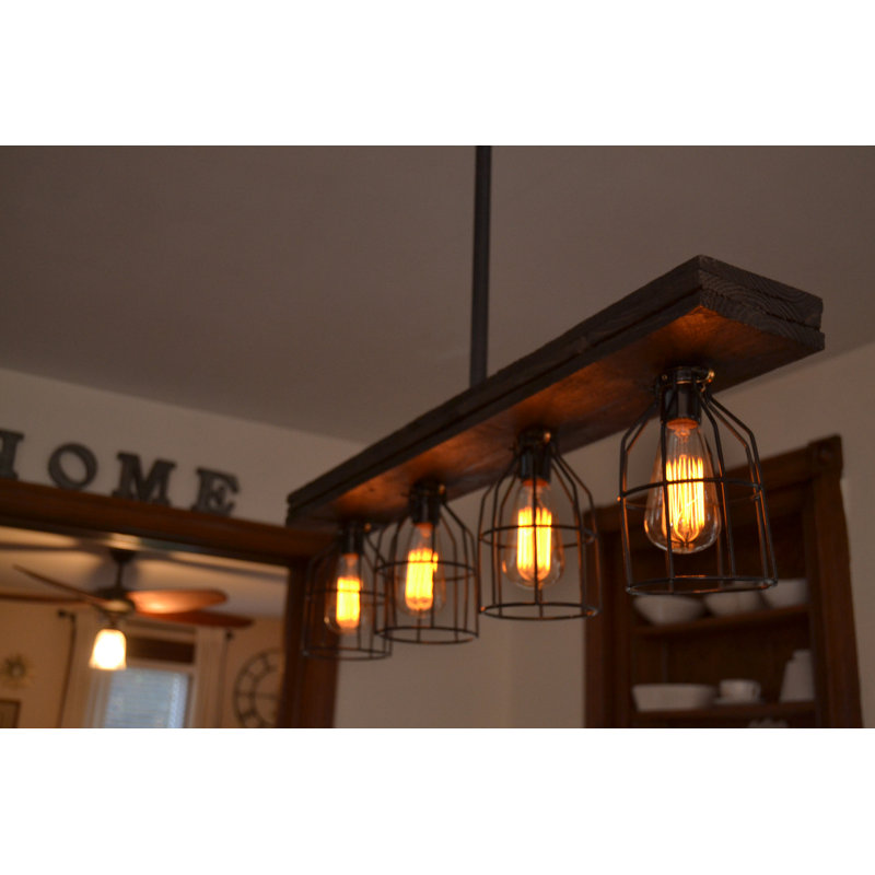 West Ninth Vintage Triple Wood 4Light Kitchen Island Pendant & Reviews